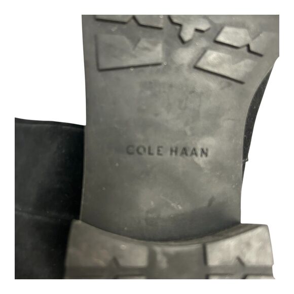 Cole Haan Putnam Tall Knee High Riding Boots Black Suede Leather Waterproof 10B - Picture 11 of 15